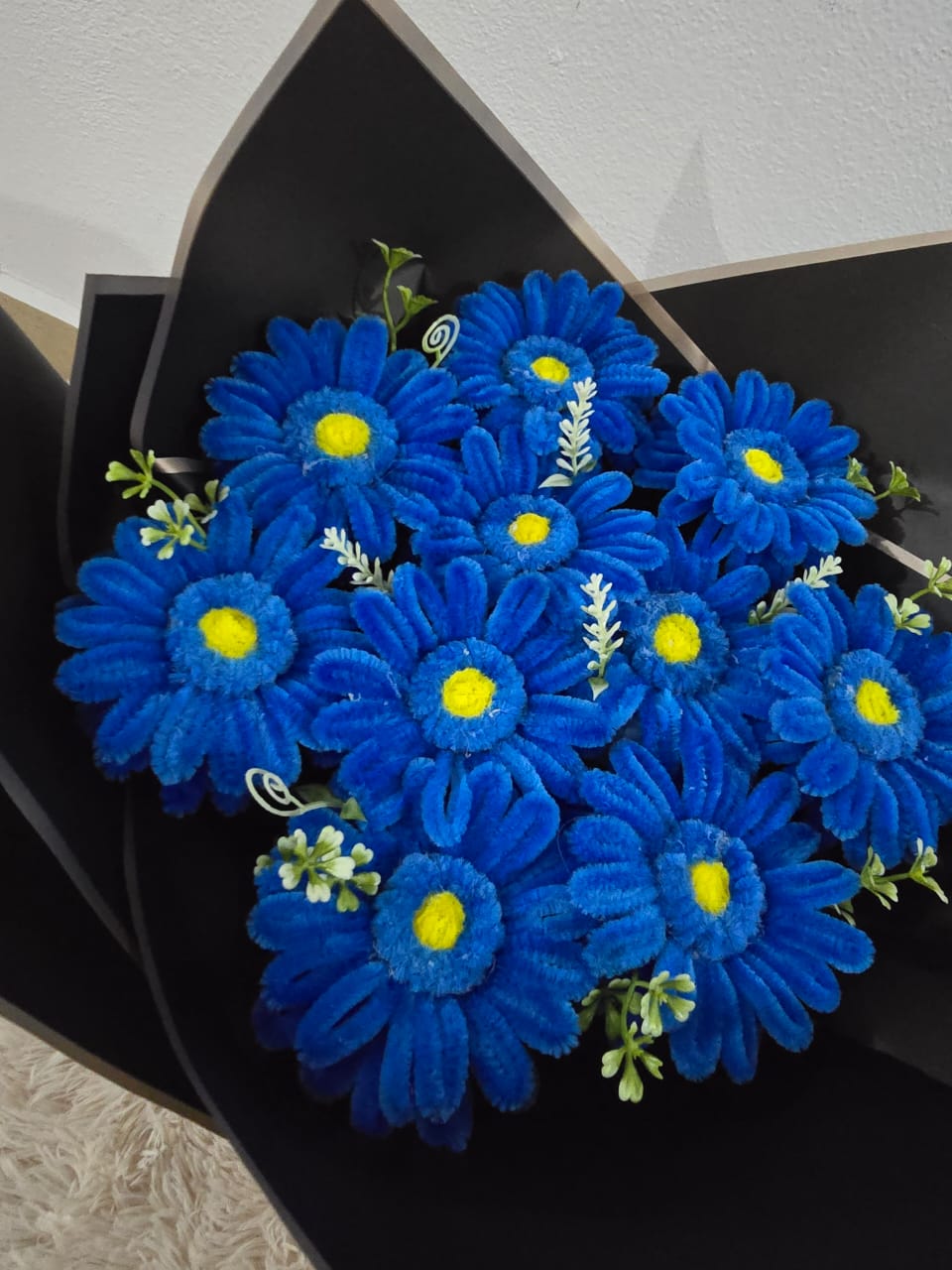 Handmade Blue Daisy Bouquet