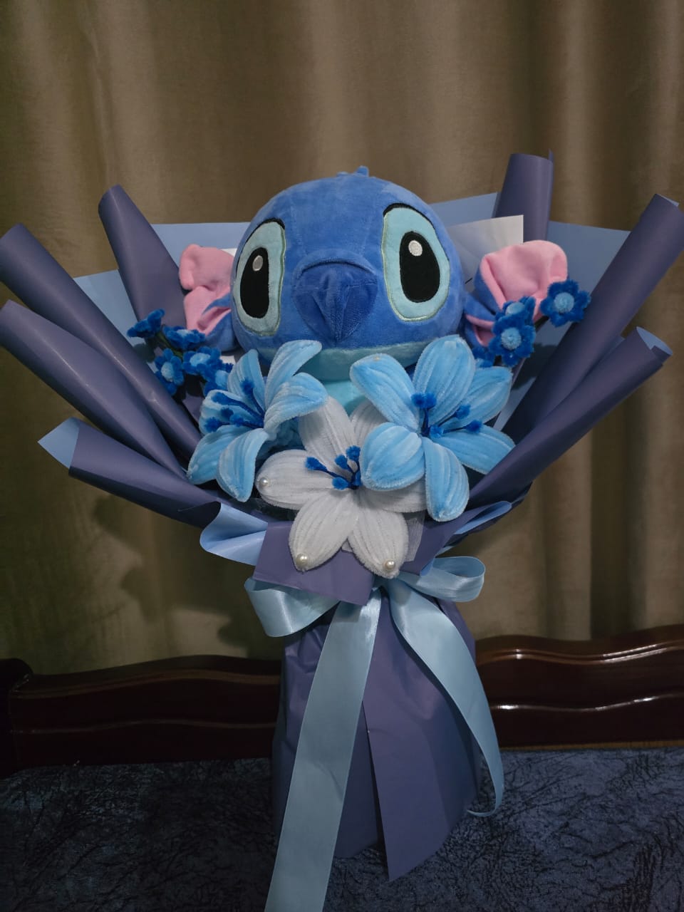Handmade Stitch Plush & Flower Bouquet – Unique Gift Set