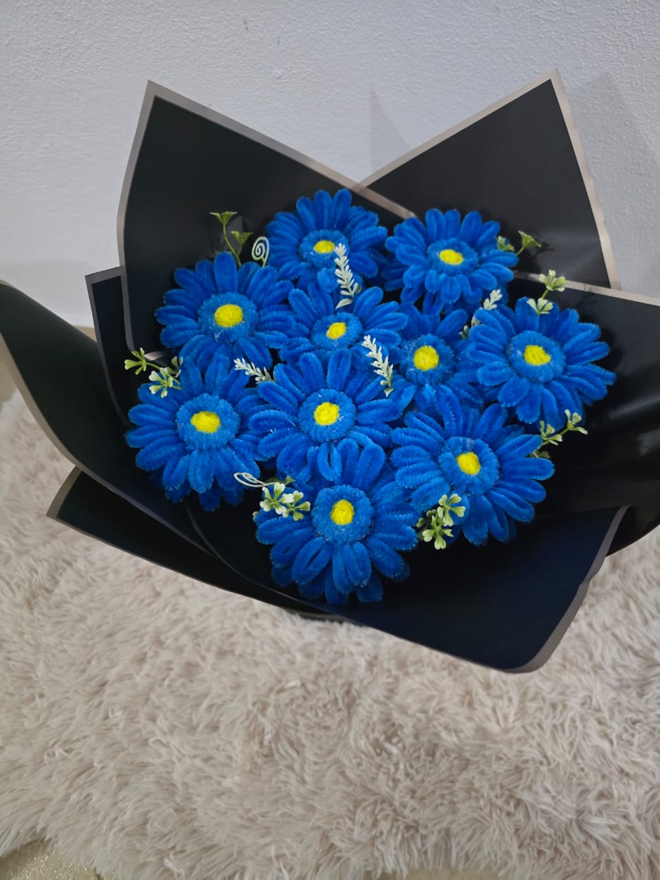 Handmade Blue Daisy Bouquet