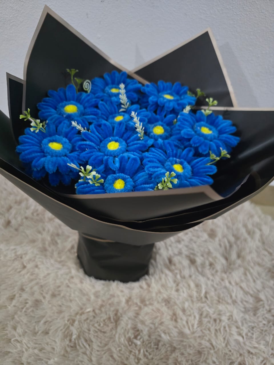 Handmade Blue Daisy Bouquet