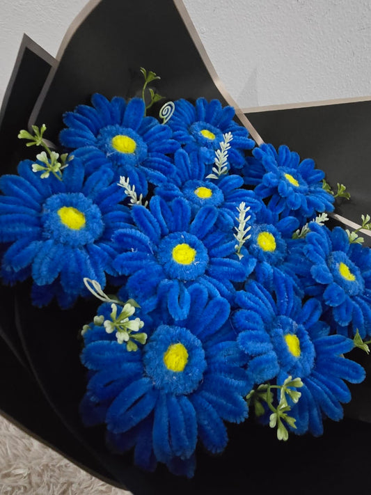 Handmade Blue Daisy Bouquet