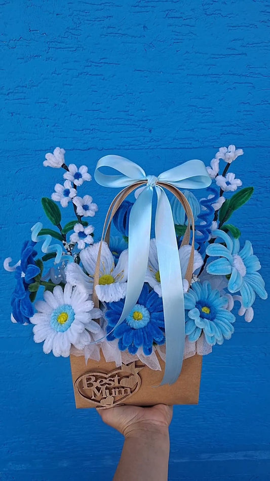 "Best Mum Handmade Flower Basket"
